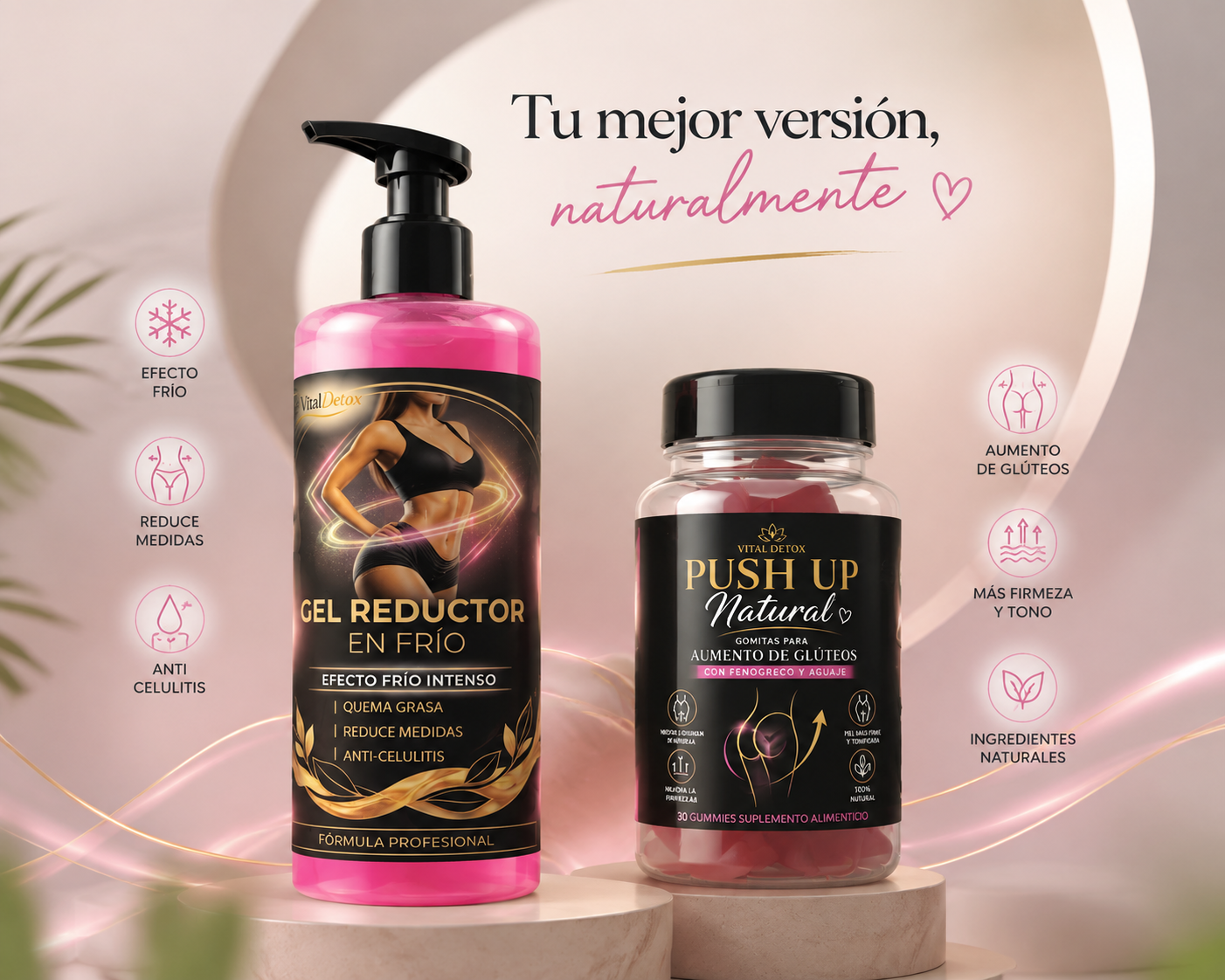 Pack Gel Reductor + Gomitas Push Up Natural