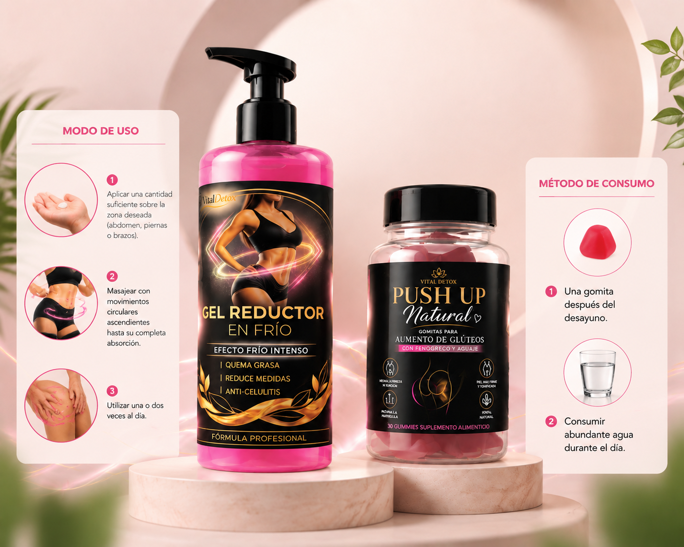 Pack Gel Reductor + Gomitas Push Up Natural
